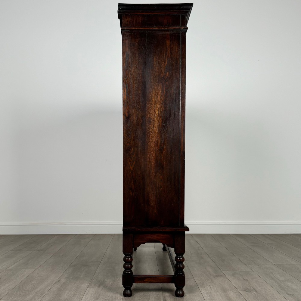 Antique 20th Century Jacobean Style Oak Display Cabinet  View VIII