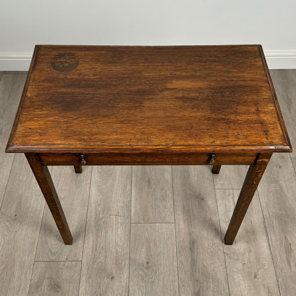Antique 18th Century Good Quality Small Oak Writing Table  View IX