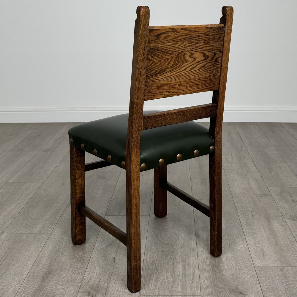  Antique 20th Century Oak Dining Table Set With 6 Dining Chairs  View X