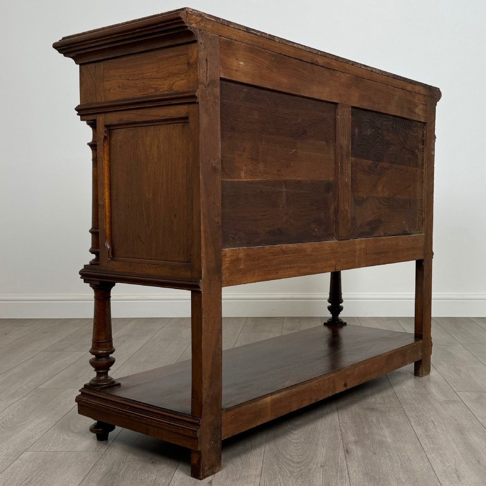 Antique 19th Century French Marble Top Buffet In Walnut  View V