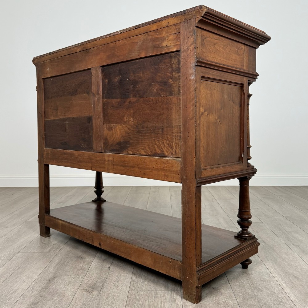 Antique 19th Century French Marble Top Buffet In Walnut  View VII
