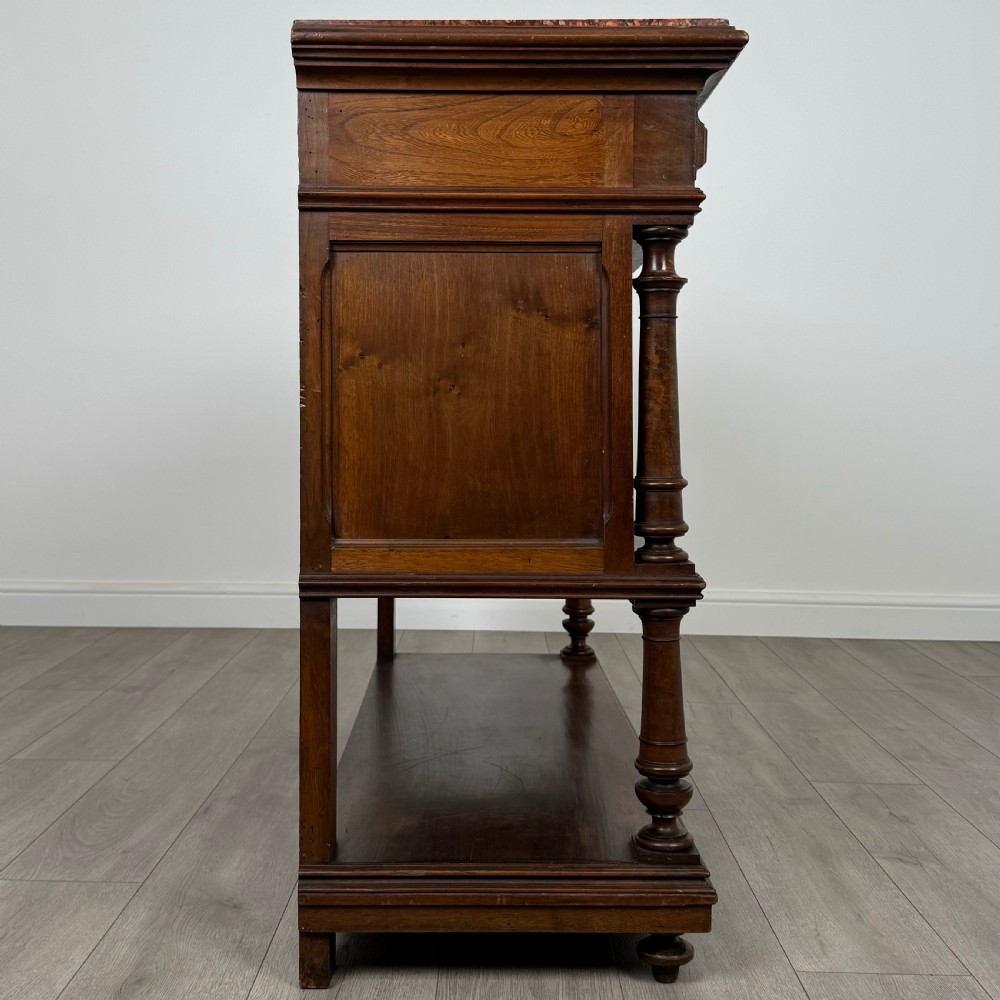 Antique 19th Century French Marble Top Buffet In Walnut  View VIII