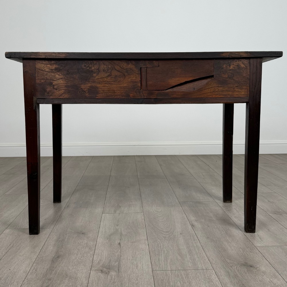 Antique 18th Century Good Quality Writing Table In Oak  View V