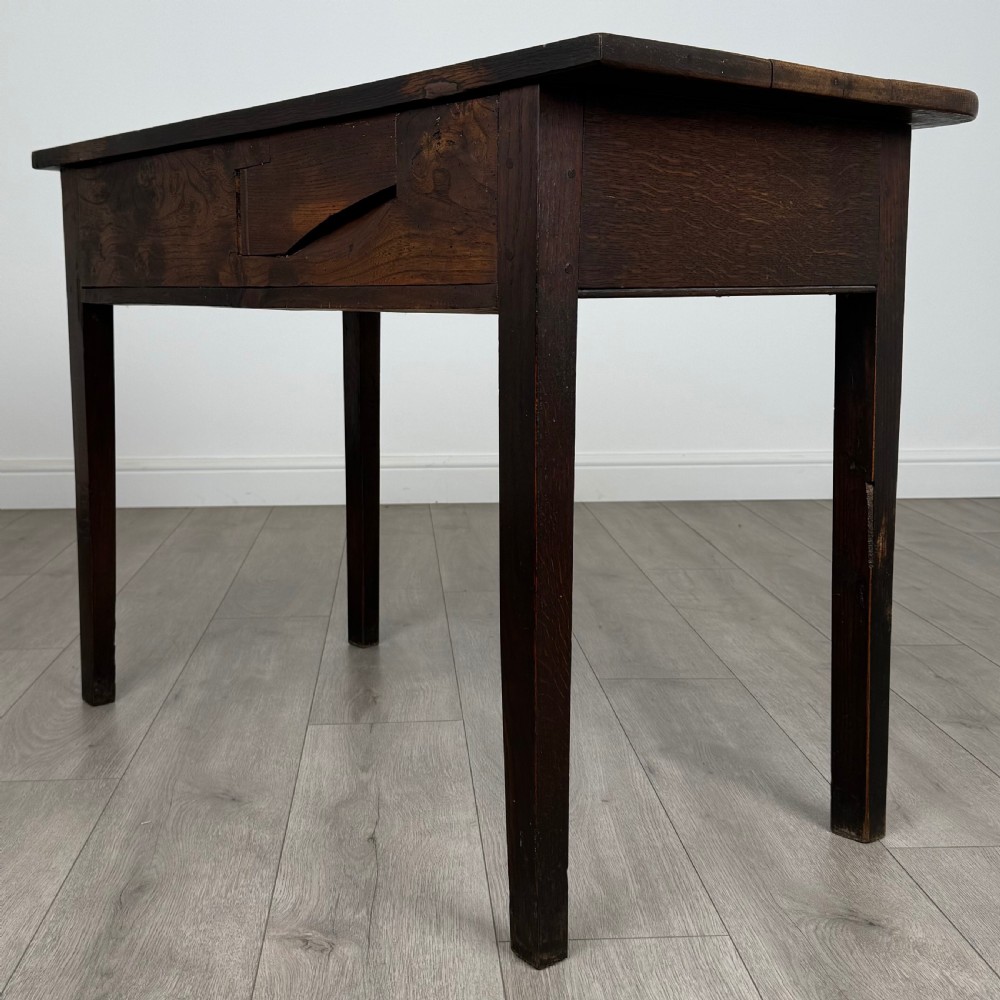 Antique 18th Century Good Quality Writing Table In Oak  View VI