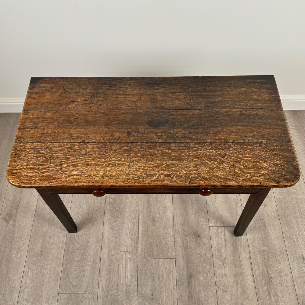 Antique 18th Century Good Quality Writing Table In Oak  View IX