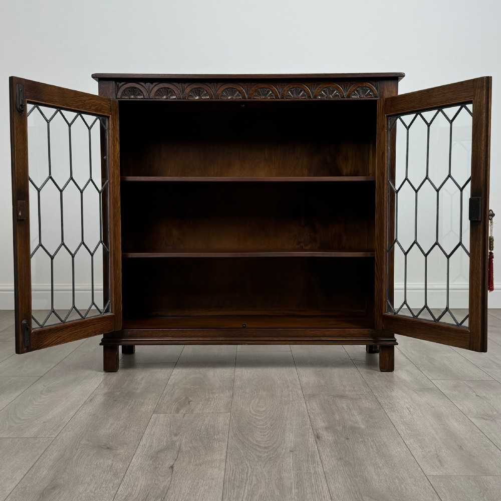 Antique 20th Century Glazed Display Cabinet In Oak  View II