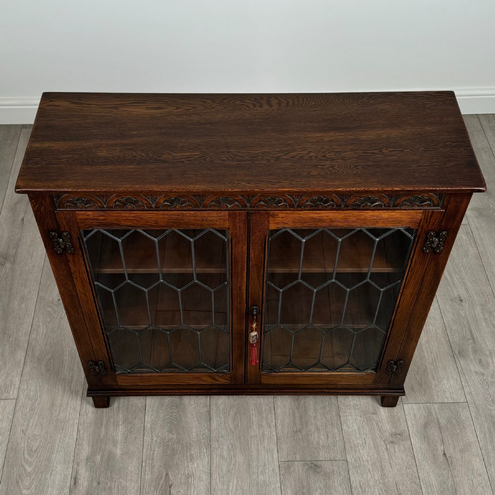 Antique 20th Century Glazed Display Cabinet In Oak  View X