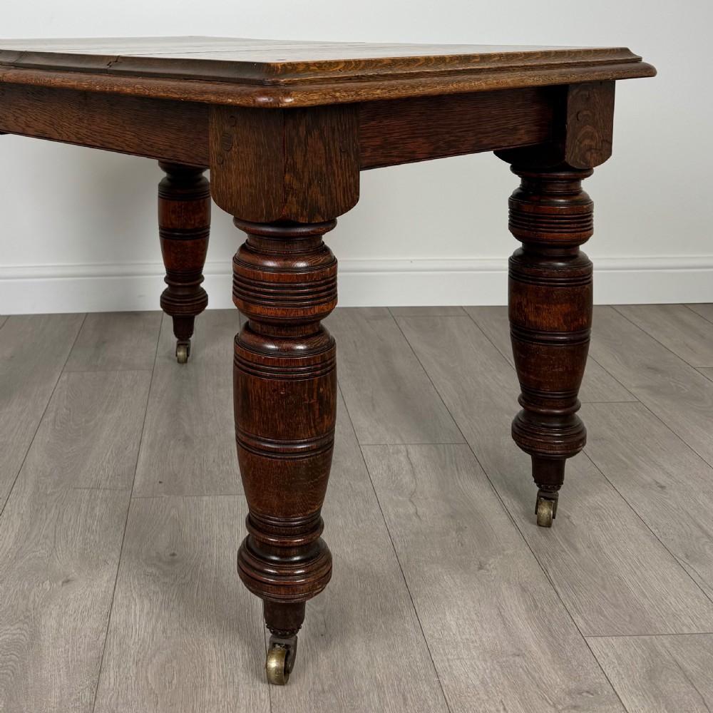 Antique 19th Century Rare Oak Dining Table Of Small Proportions  View VIII