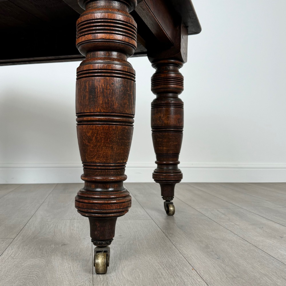 Antique 19th Century Rare Oak Dining Table Of Small Proportions  View IX