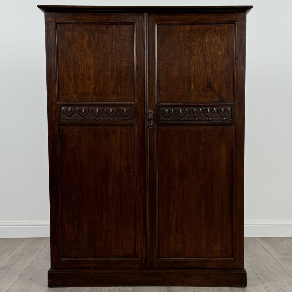 Antique 20th Century Small Oak Wardrobe Of Good Quality 