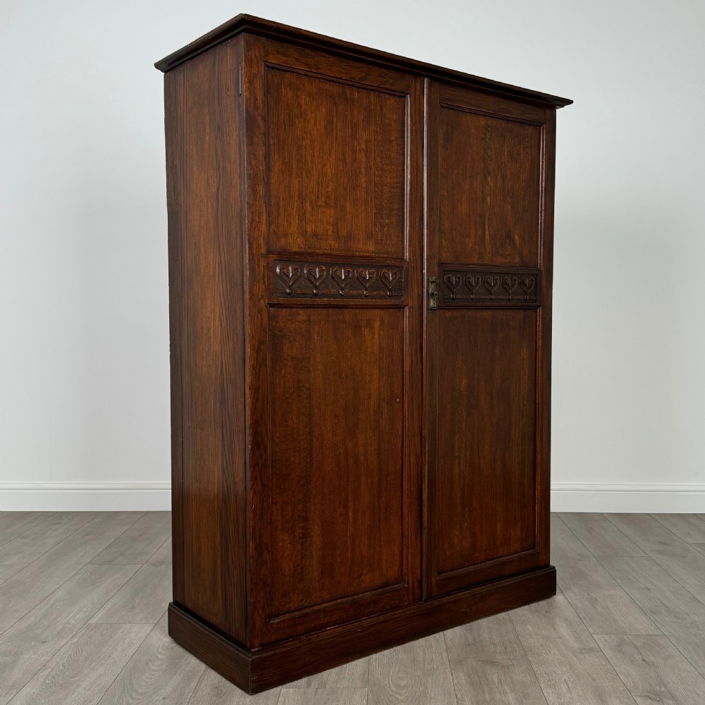 Antique 20th Century Small Oak Wardrobe Of Good Quality  View X