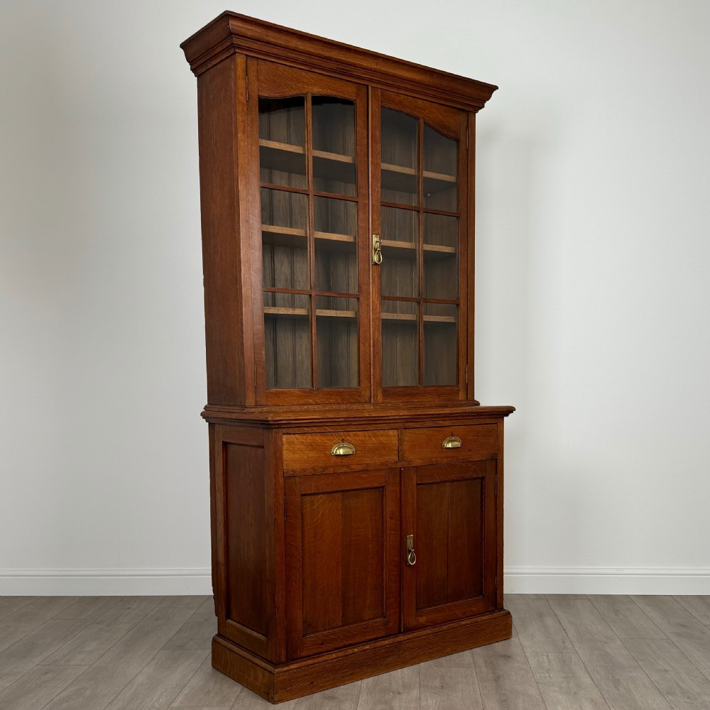 Antique 20th Century Fine Quality Bookcase In Oak  View X