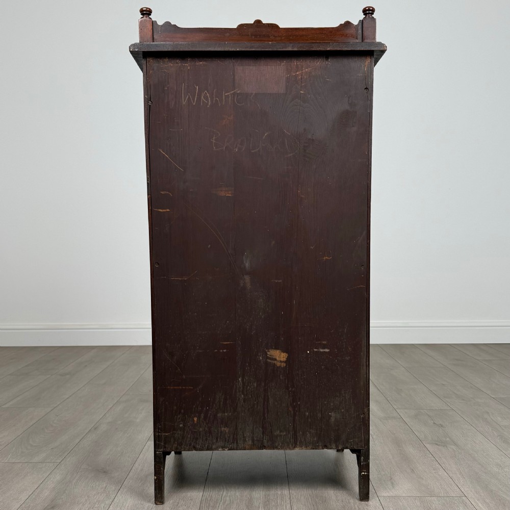  Antique 20th Century Stained Glass Cabinet In Mahogany  View VI