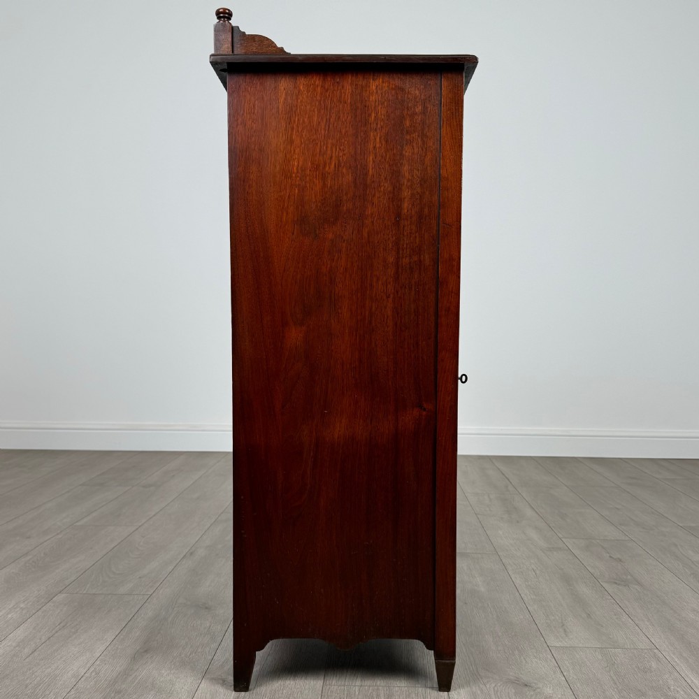  Antique 20th Century Stained Glass Cabinet In Mahogany  View VIII