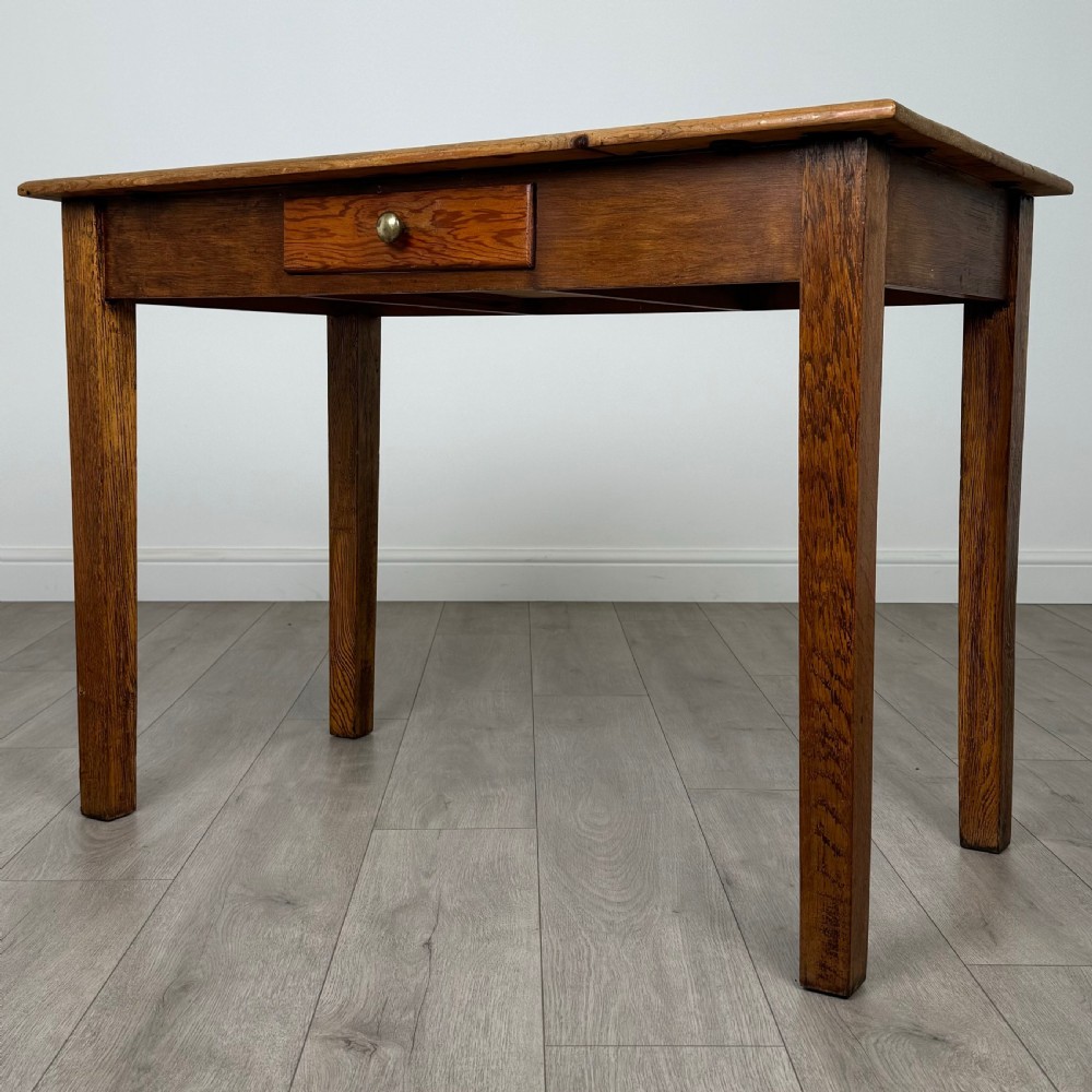 Antique 20th Century Good Quality Oak Writing Table  View II