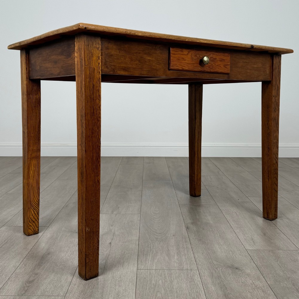 Antique 20th Century Good Quality Oak Writing Table  View VIII