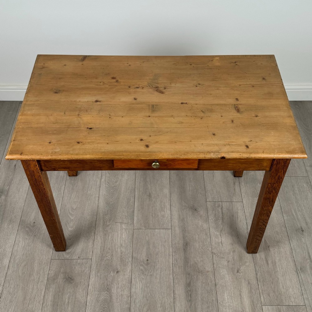 Antique 20th Century Good Quality Oak Writing Table  View IX