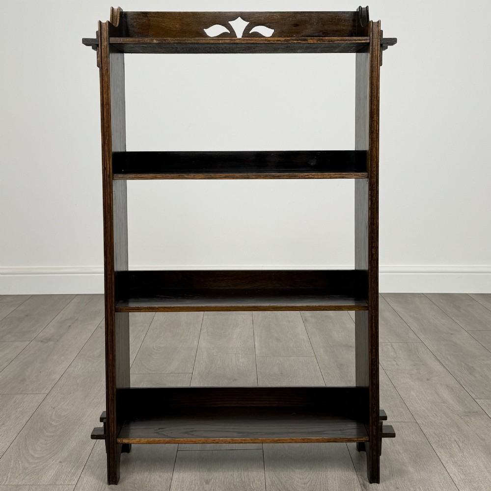Antique 20th Century Art Nouveau Style Bookcase In Oak 