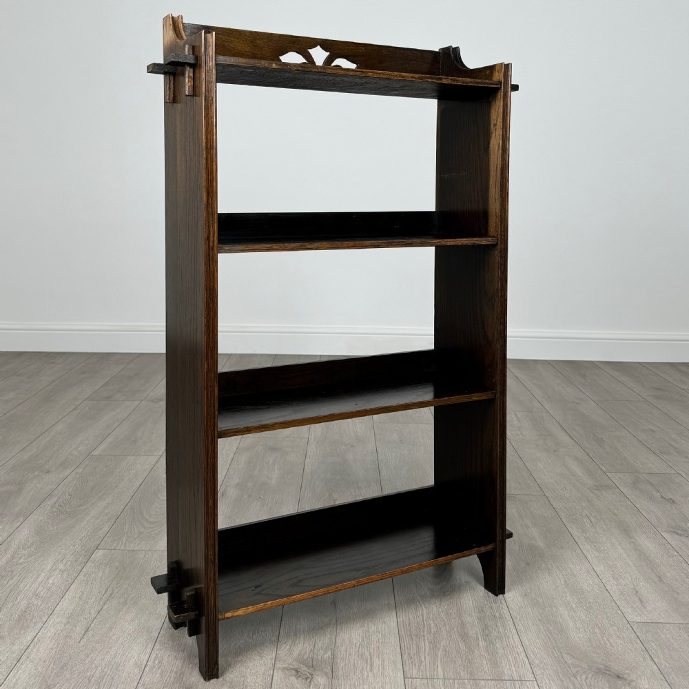 Antique 20th Century Art Nouveau Style Bookcase In Oak  View VIII