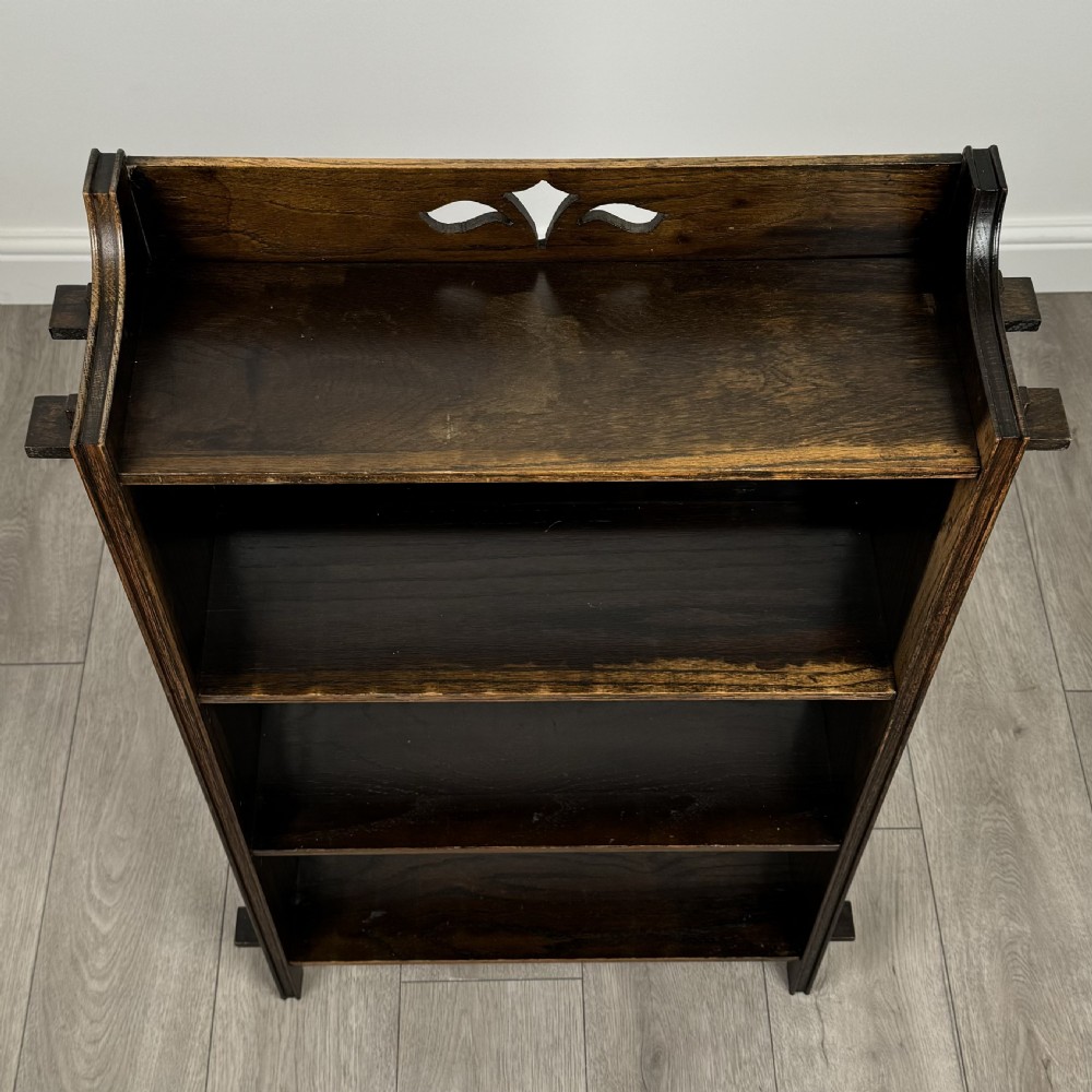 Antique 20th Century Art Nouveau Style Bookcase In Oak  View IX