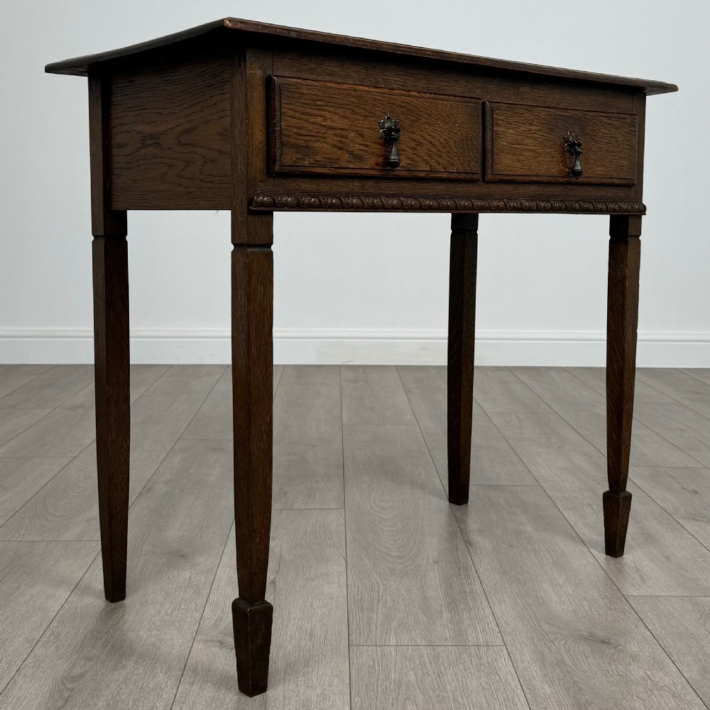 Antique 20th Century Writing Table In Oak  View VIII