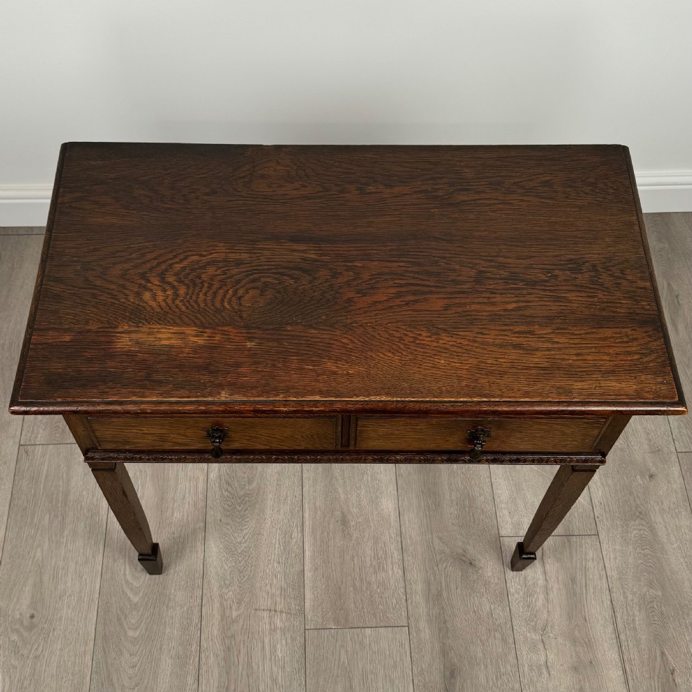 Antique 20th Century Writing Table In Oak  View IX