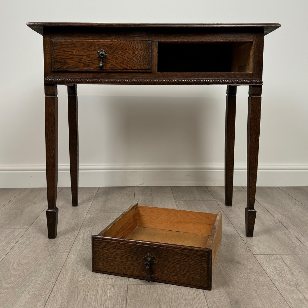 Antique 20th Century Writing Table In Oak  View X
