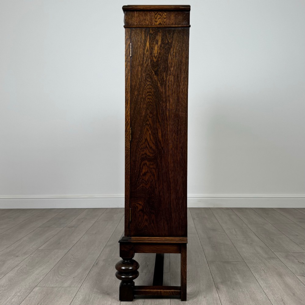  Antique 20th Century Fine Quality Display Cabinet In Oak  View IV