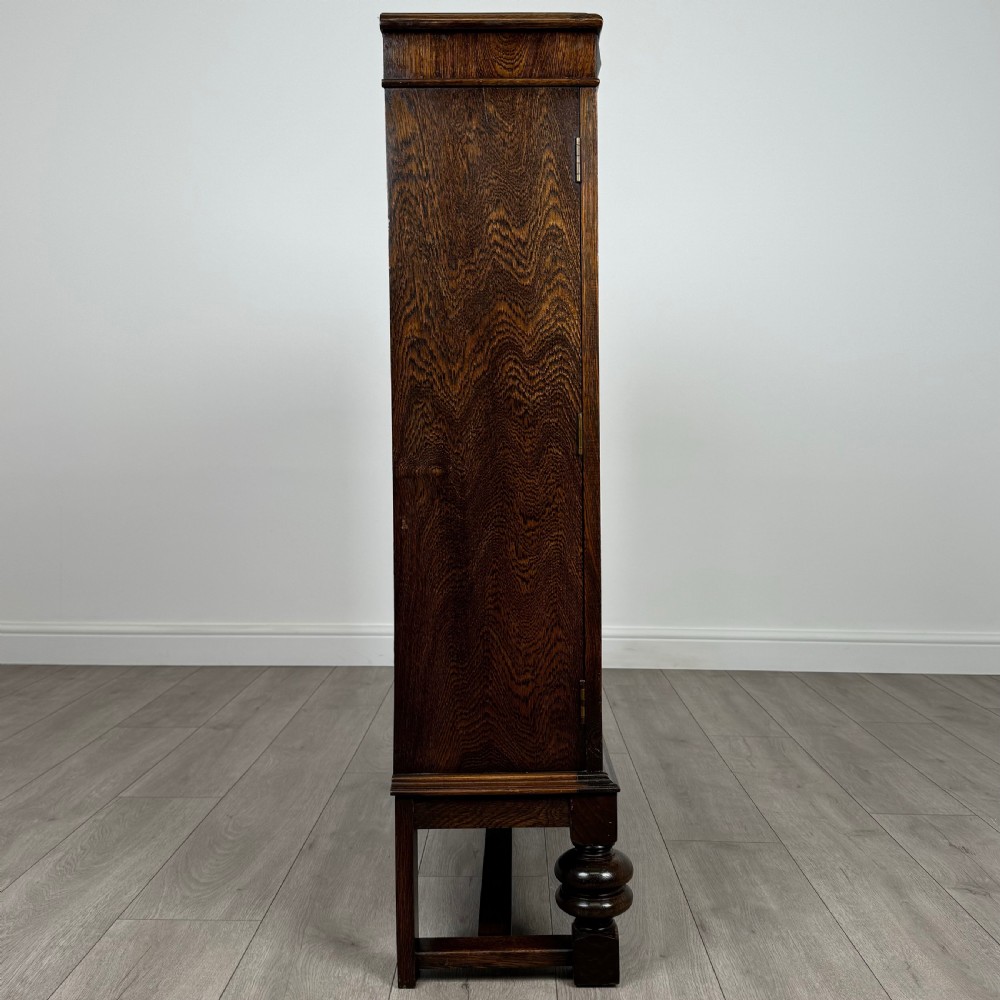  Antique 20th Century Fine Quality Display Cabinet In Oak  View VIII