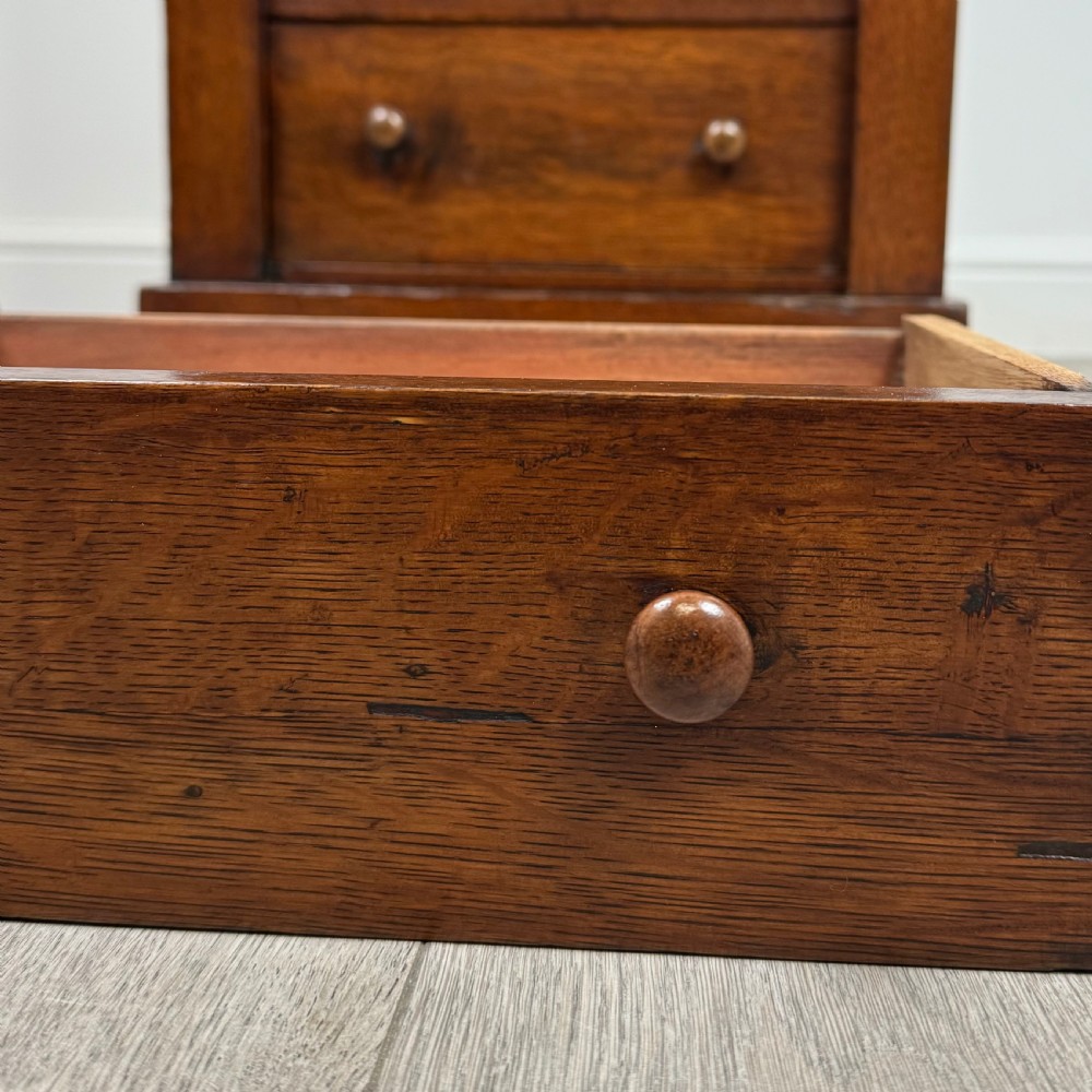 Antique 19th Century Good Quality Wellington Chest In Oak  View XIII