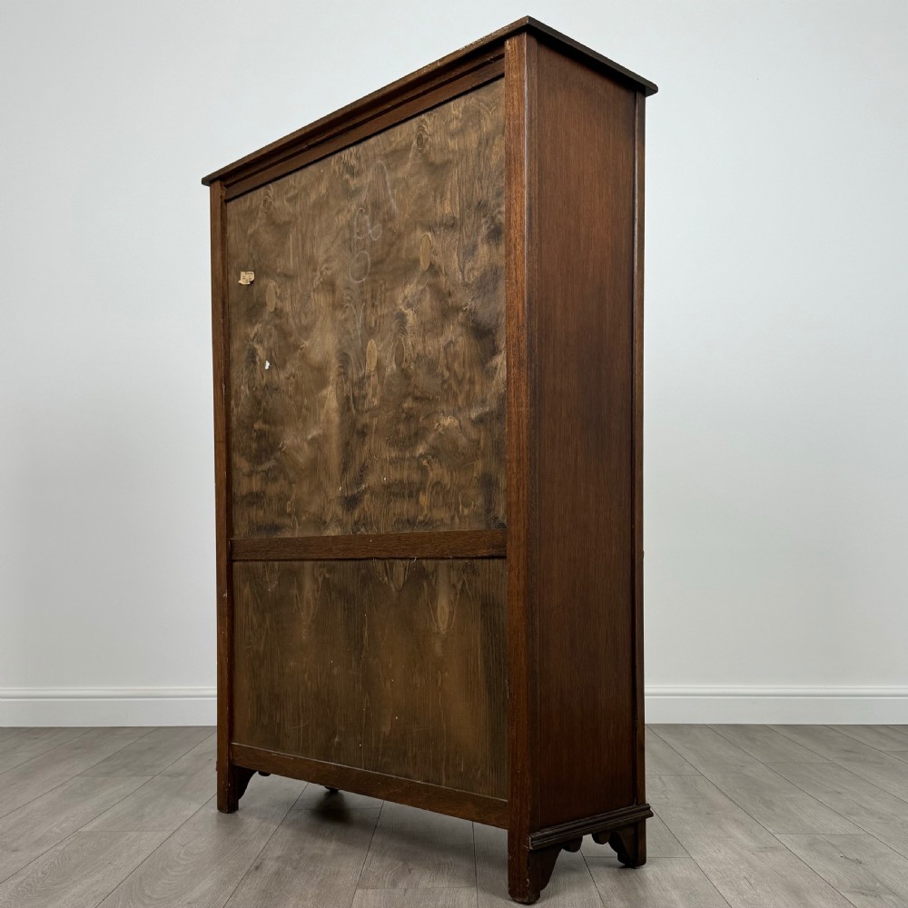 Antique 20th Century Good Quality Display Cabinet In Oak  View VI