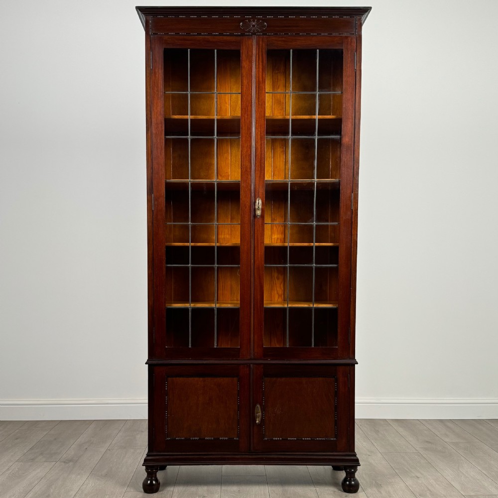 Antique 20th Century Glazed Display Cabinet In Oak 
 View II