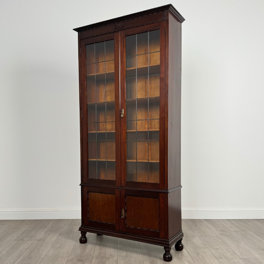 Antique 20th Century Glazed Display Cabinet In Oak 
 View IV