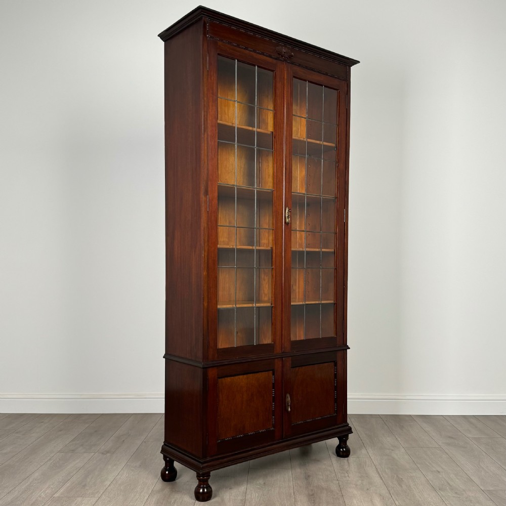 Antique 20th Century Glazed Display Cabinet In Oak 
 View X