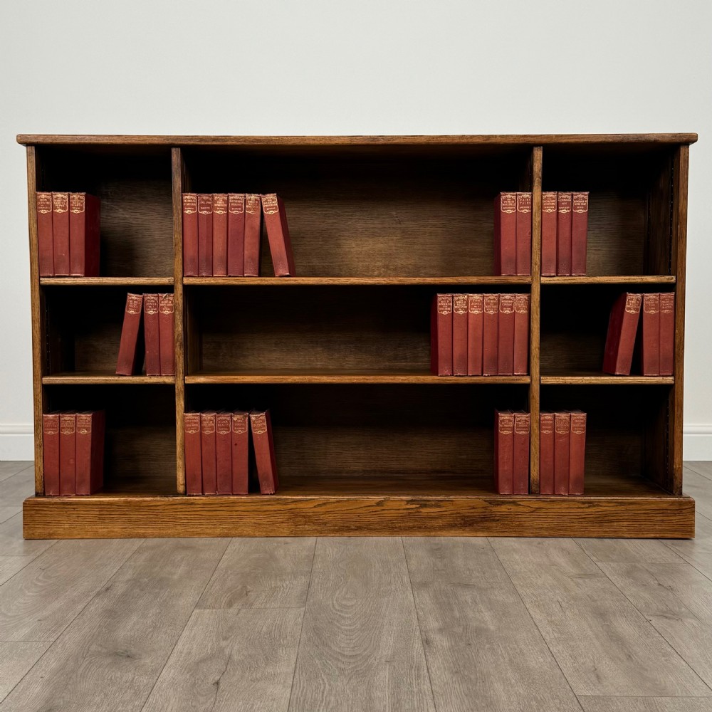  Vintage 20th Century Fine Quality Open Bookcase In Oak