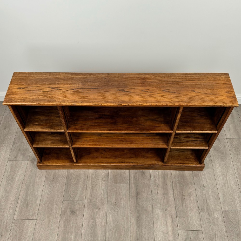  Vintage 20th Century Fine Quality Open Bookcase In Oak View X