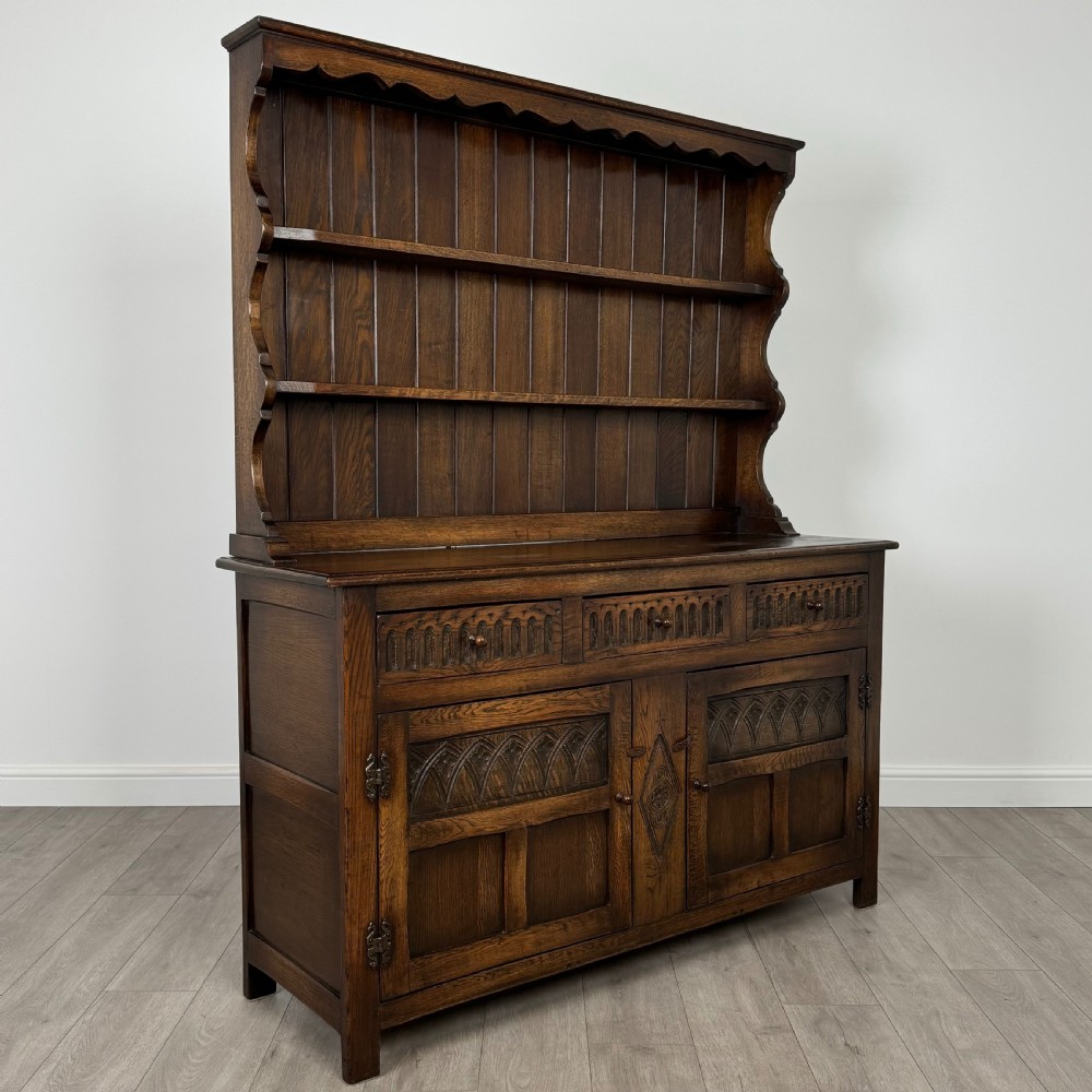 Antique 20th Century Good Quality Dresser In Oak  View IX