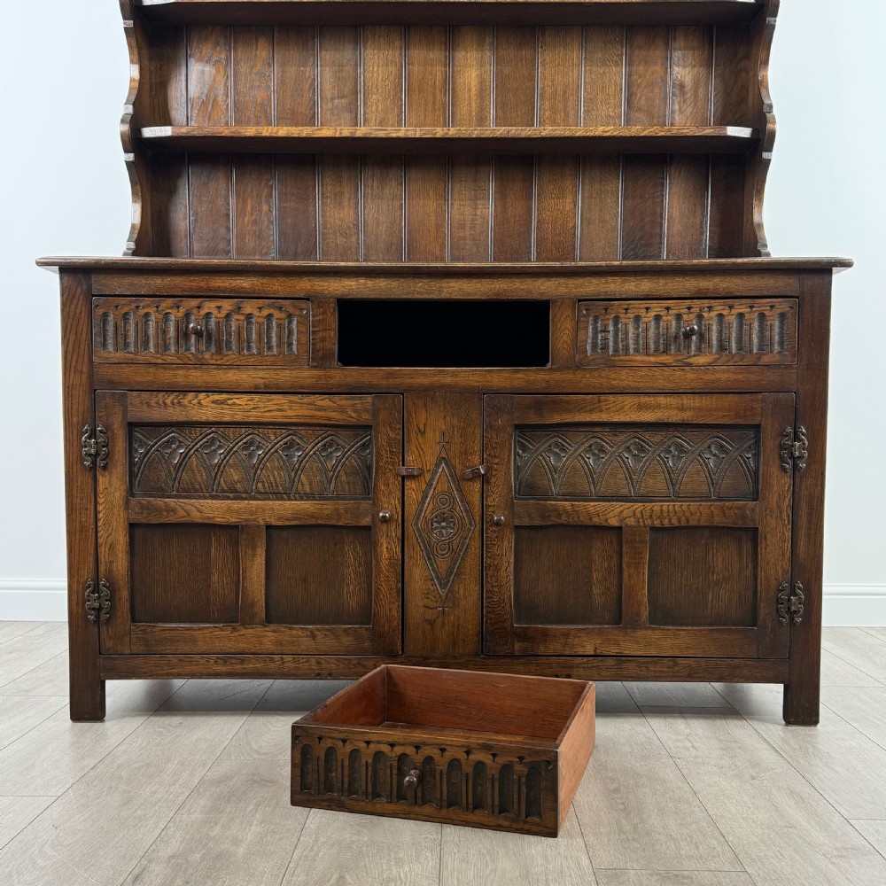 Antique 20th Century Good Quality Dresser In Oak  View XI
