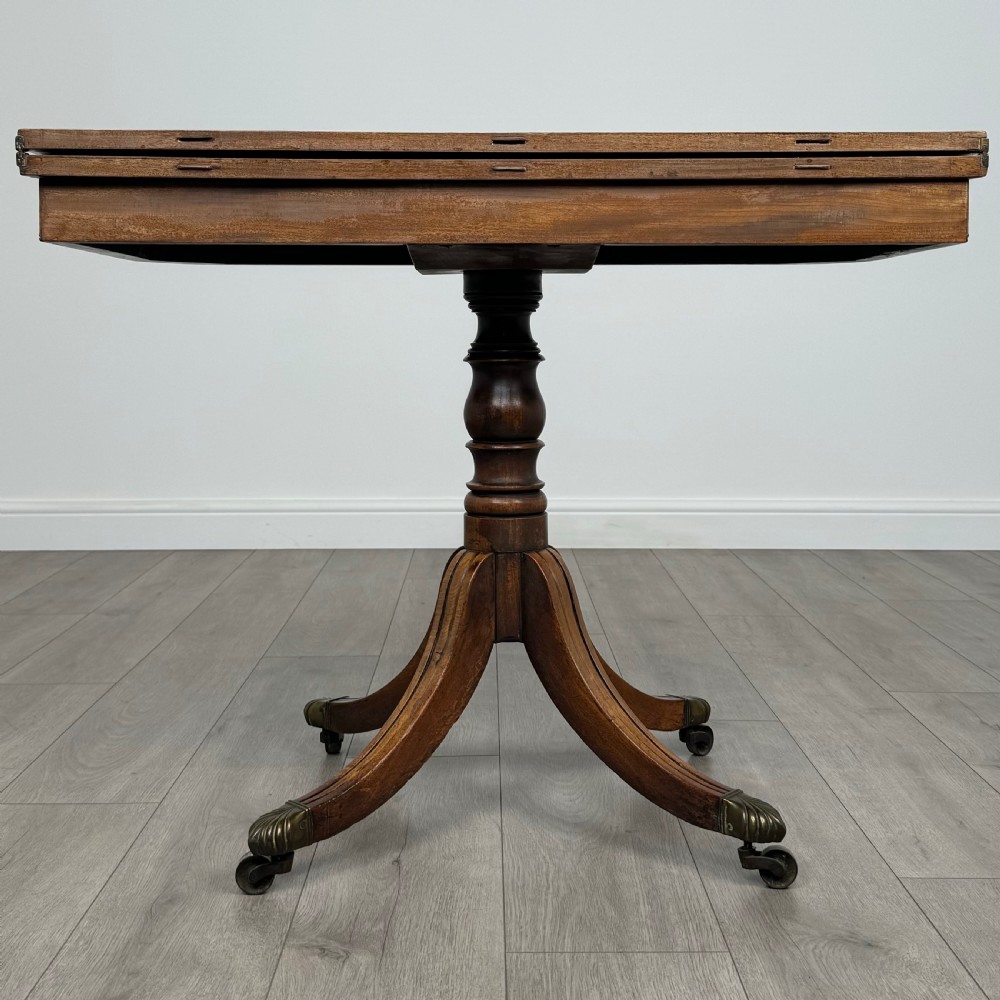 Antique 19th Century Fold Over Tea Table In Mahogany  View VI