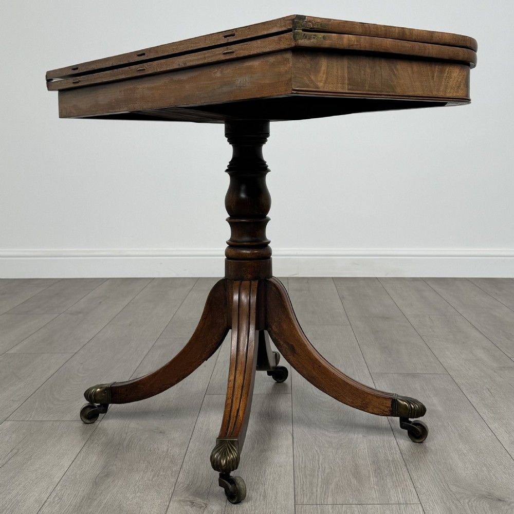 Antique 19th Century Fold Over Tea Table In Mahogany  View VIII