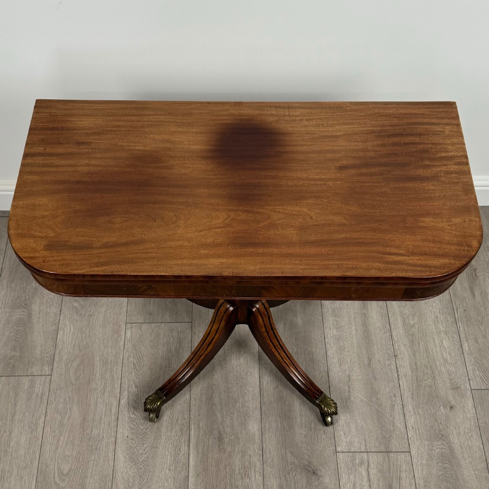 Antique 19th Century Fold Over Tea Table In Mahogany  View IX