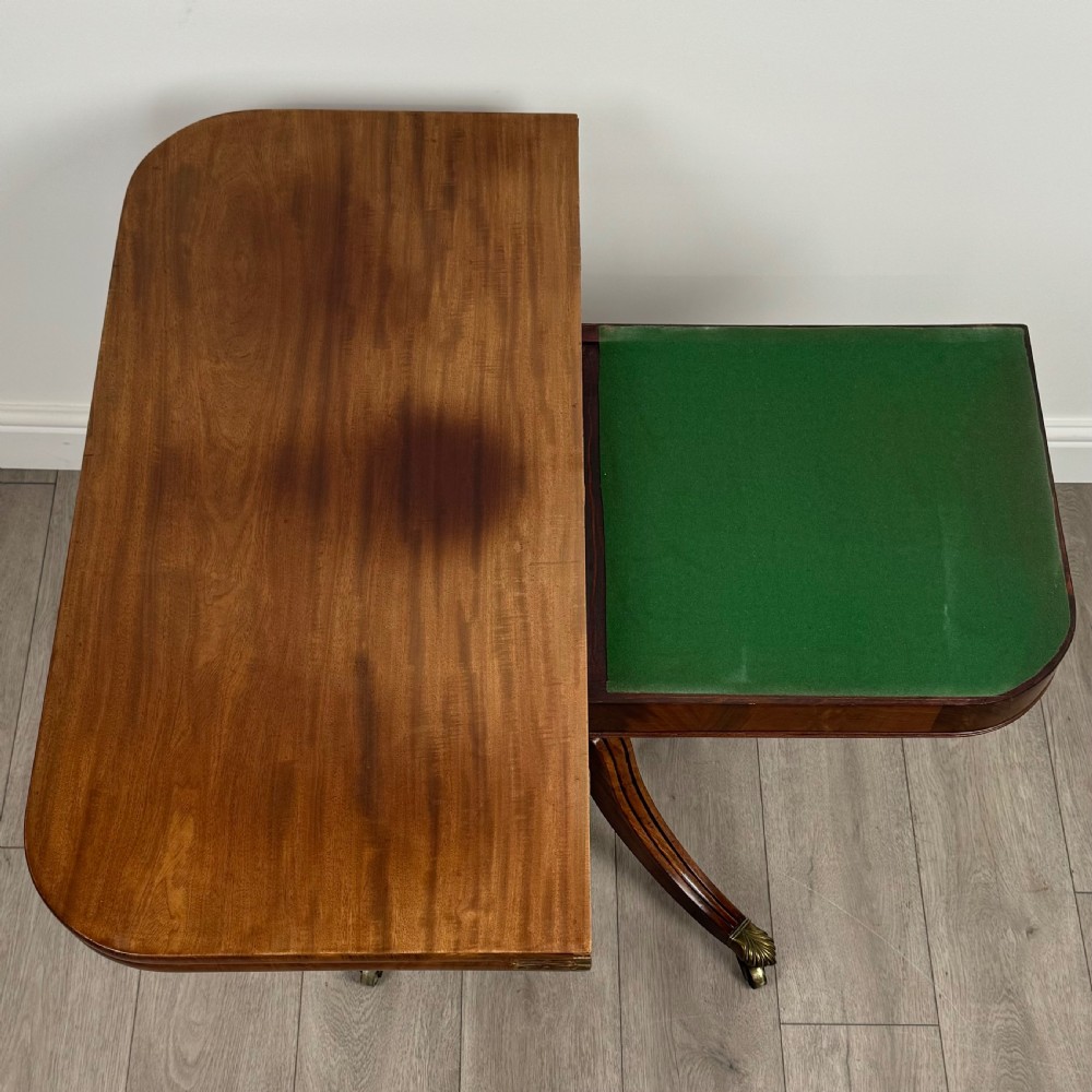Antique 19th Century Fold Over Tea Table In Mahogany  View X