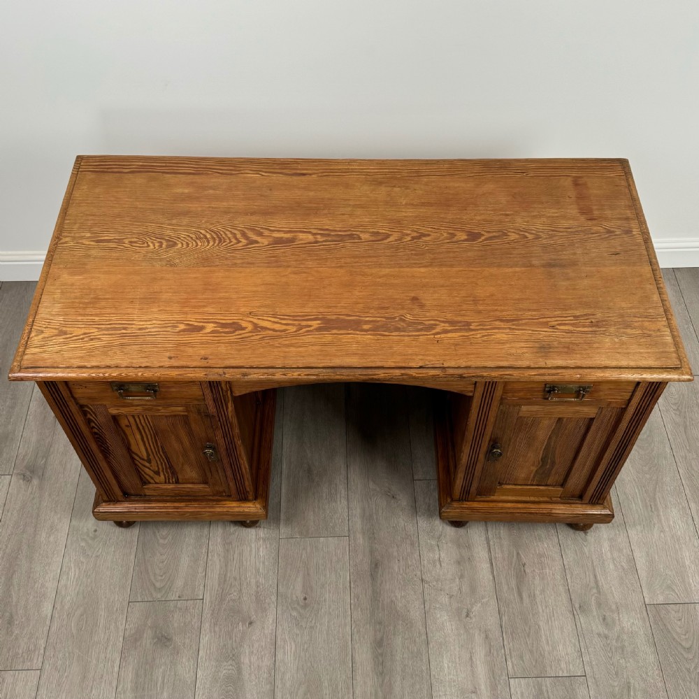 Antique 20th Century Fine Quality Desk In Pitch Pine  View X