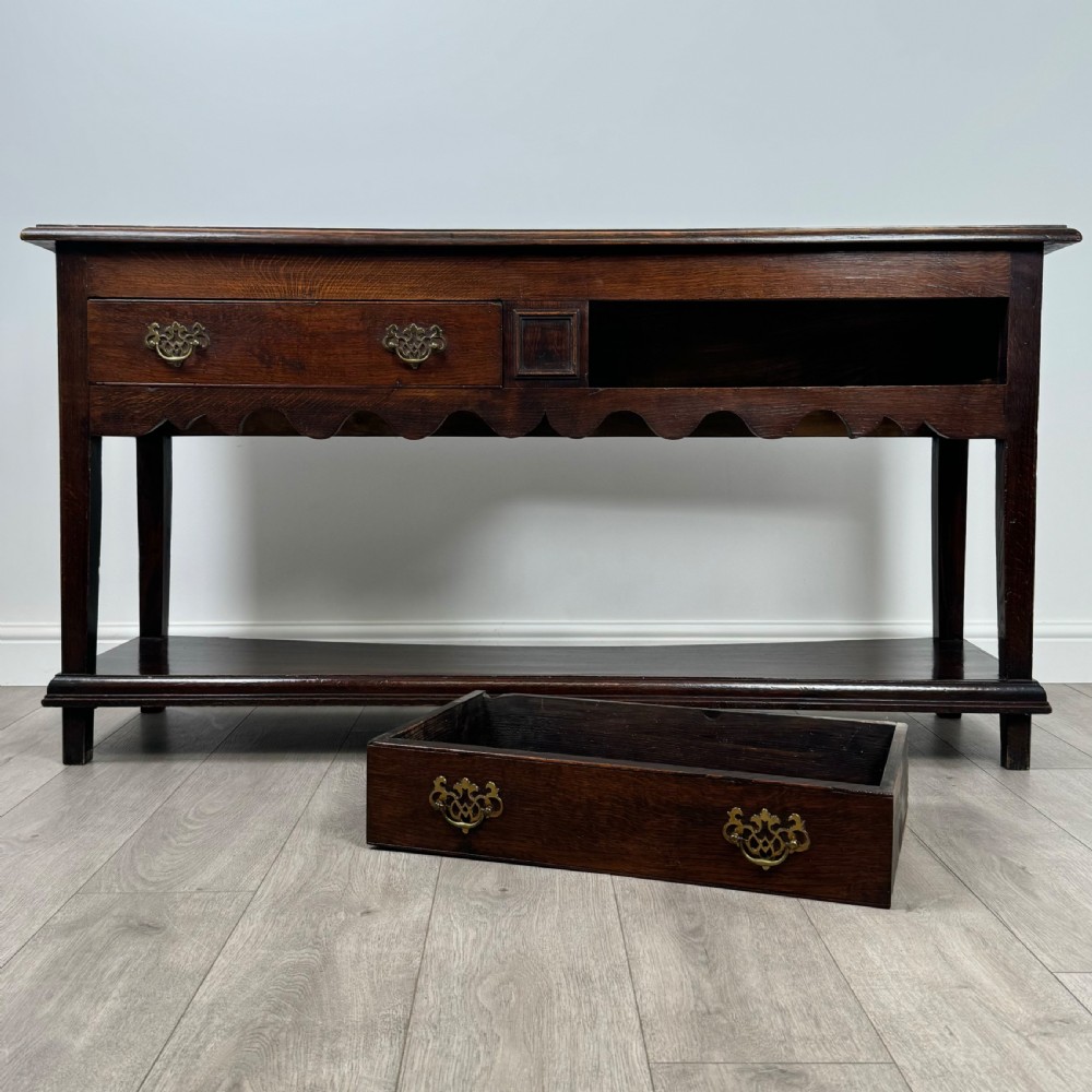 Antique 18th Century Good Quality Dresser Base In Oak  View X