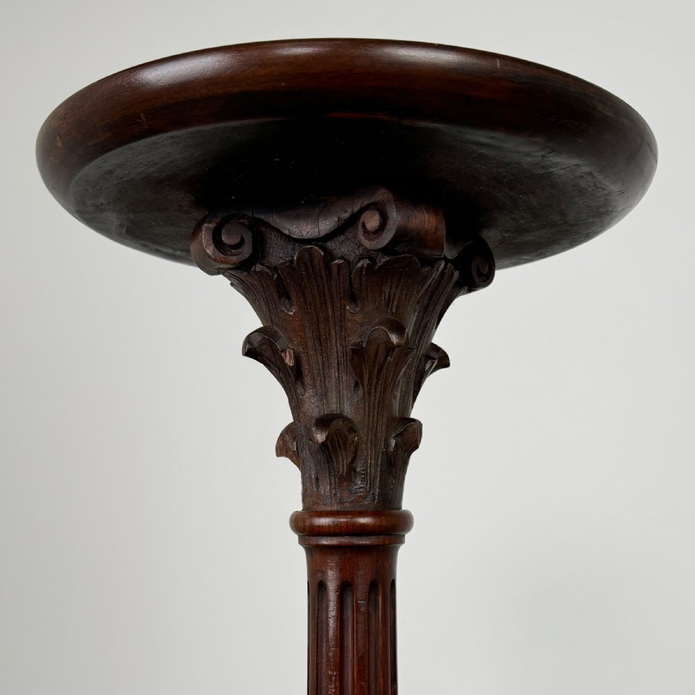  Antique 20th Century Pair Of Mahogany Plant Stands  View V