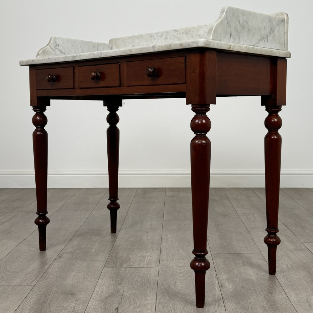 Antique 19th Century Marble Top Washstand In Mahogany View II