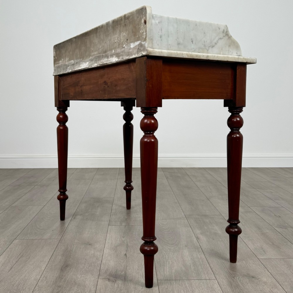 Antique 19th Century Marble Top Washstand In Mahogany View VI