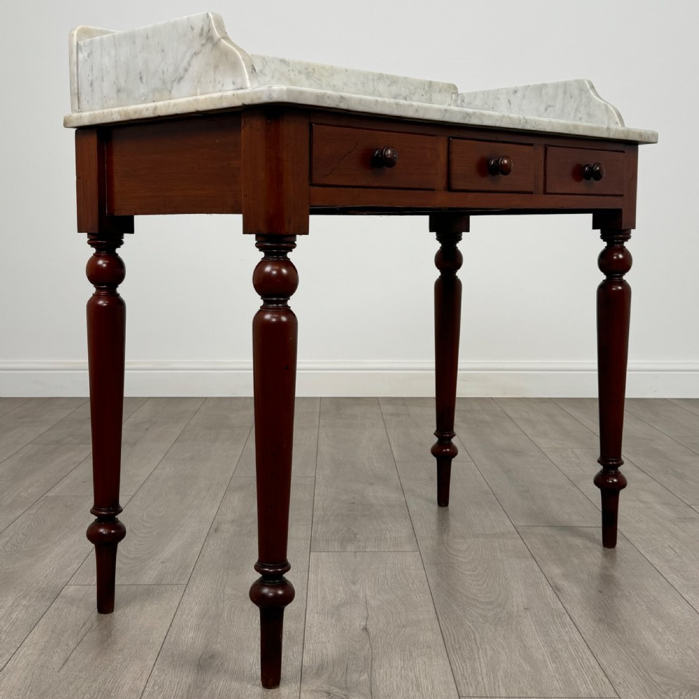 Antique 19th Century Marble Top Washstand In Mahogany View VIII
