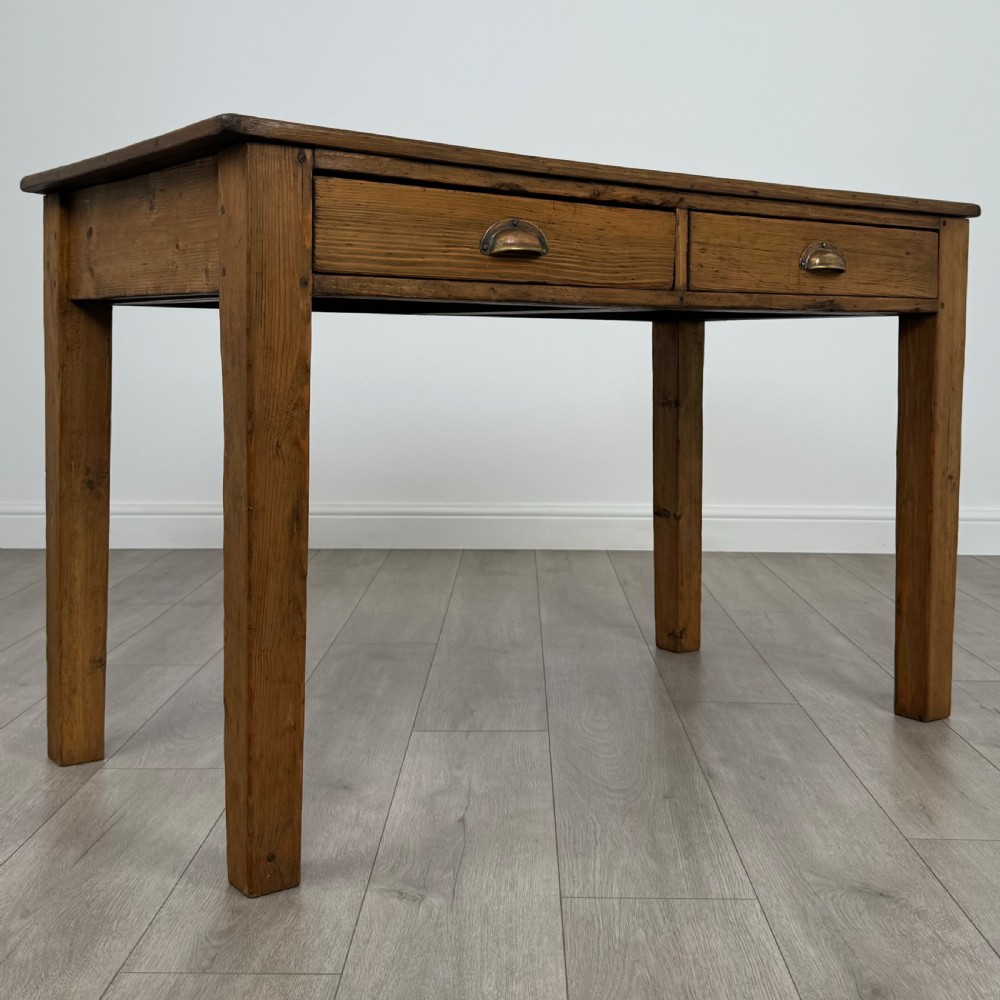  Antique 20th Century Good Quality Pine Writing Table View VIII