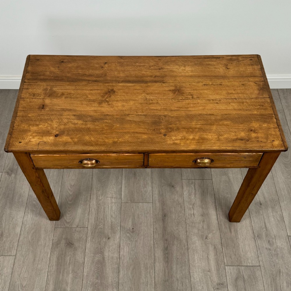  Antique 20th Century Good Quality Pine Writing Table View IX